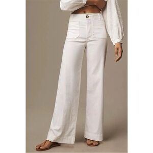 Anthropologie Wide-Leg Pants in White